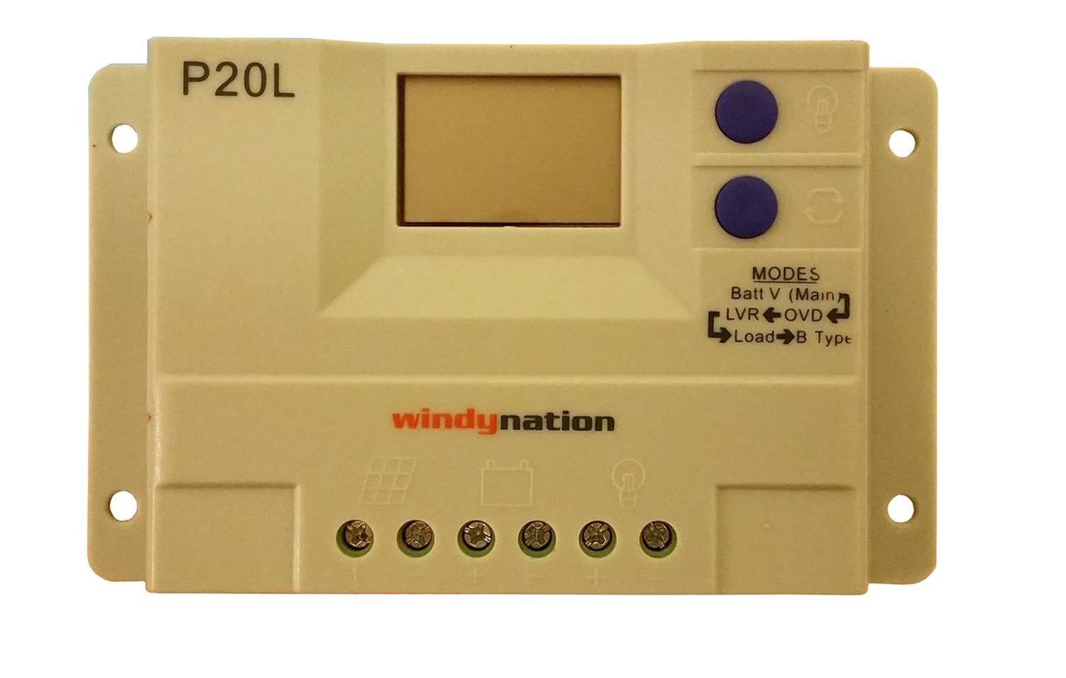 WindyNation 20A P20L PWM Solar Charge Controller