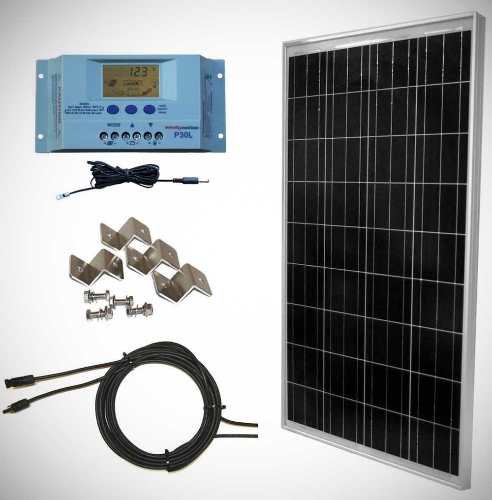WindyNation 100W Solar Panel Ogg-Grid Kit