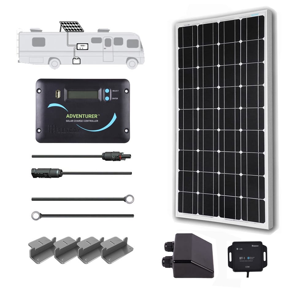 Renogy Mono 100 Watt 12 Volt Solar RV Kit w/ 30A Charge Controller