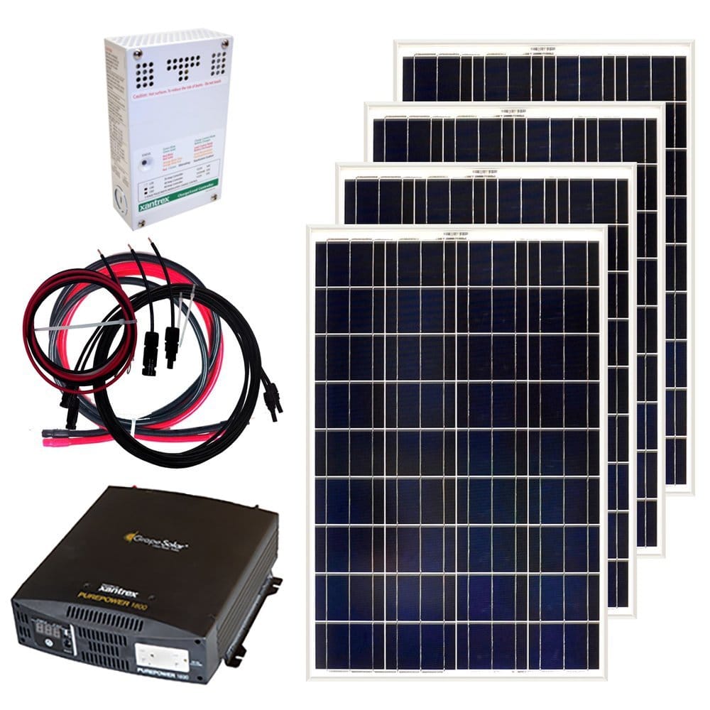 Grape Solar 200W Off-Grid Solar Panel Kit w/ PWM Charge Controller & Inverter
