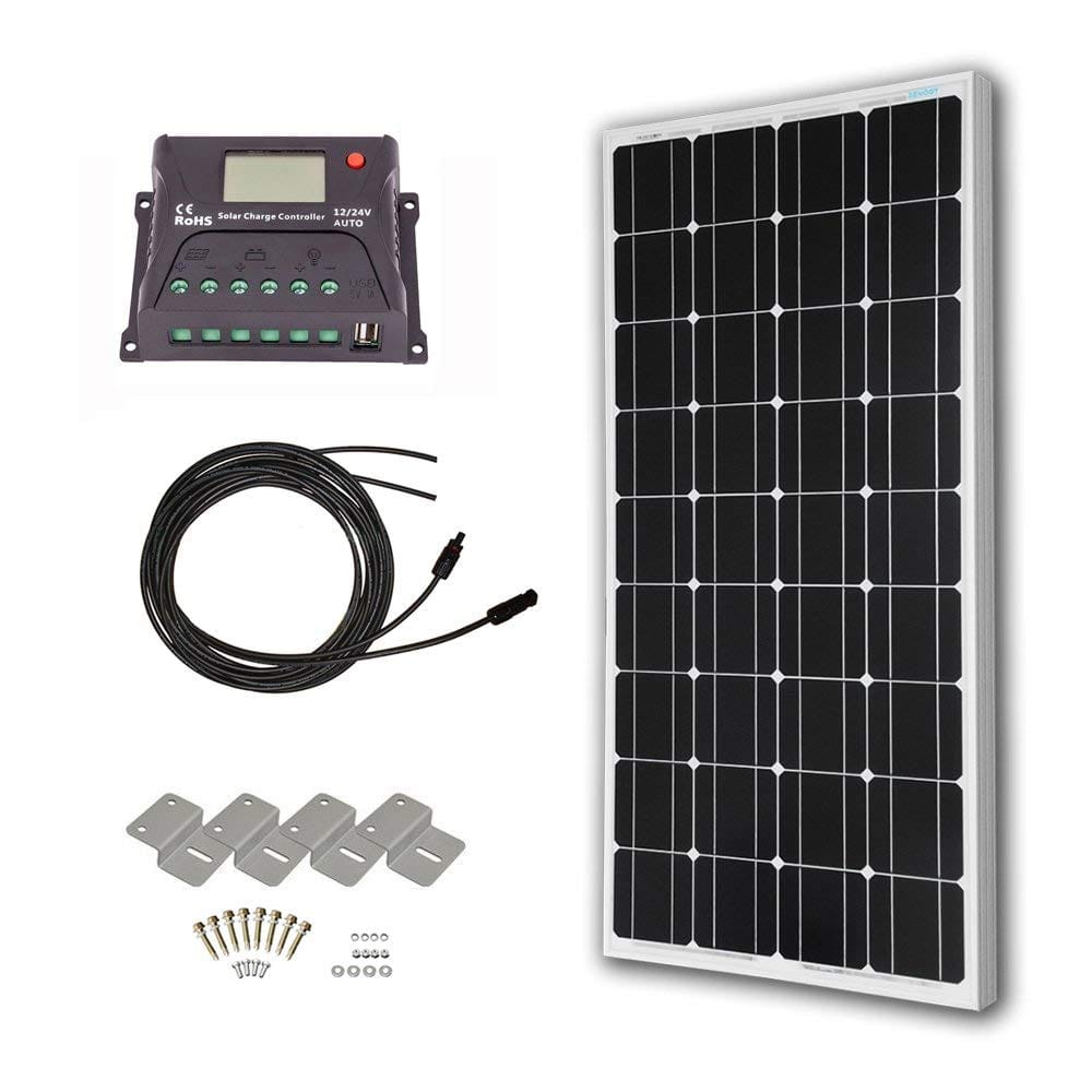 HQST 100 W 12 V Solar Panel Kit for RV w/ 20A PWM Charge Controller
