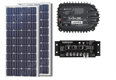 Wholesale Solar 320W Off-Grid Kit w/ PWM Charge Controller & Inverter